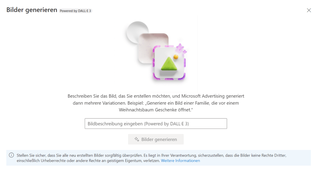 Microsoft Advertising: KI zur Bildgenerierung eingebaut (DALL-E-3)